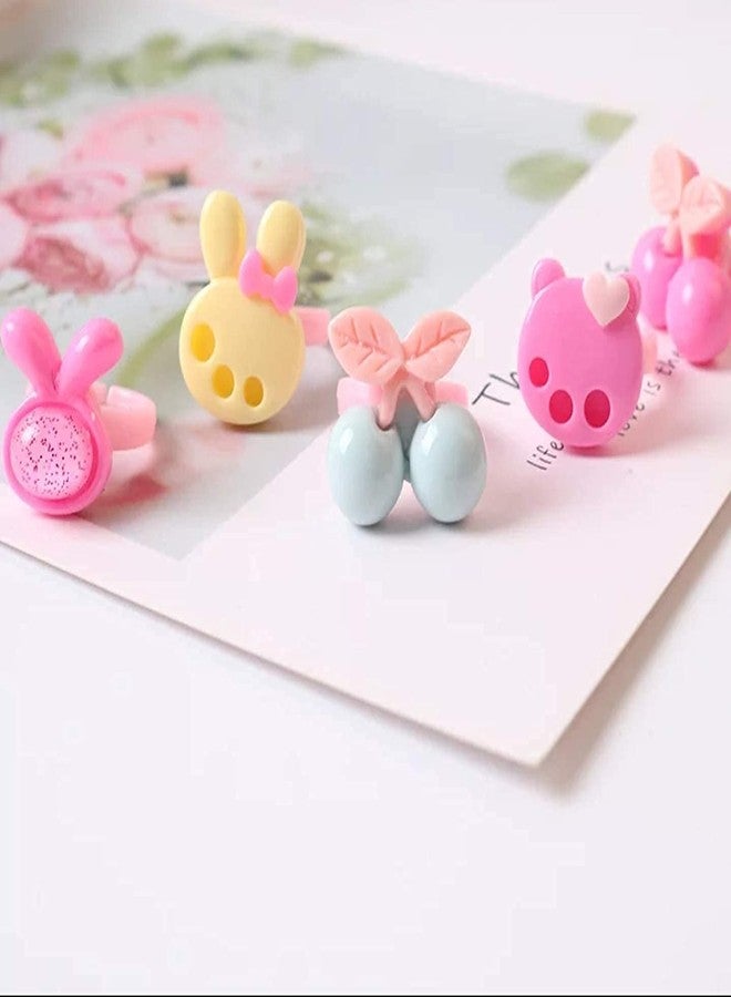 kiyan Girls Kids Cartoon Pretend Play Toy Fancy Finger Rings For Birthday Gifting Comes In Pink Heart Shape Gift Box .Suitable For Age 2 - 10 Yrs. - Image 3
